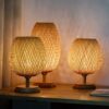 Lampe de Table en rotin tissé