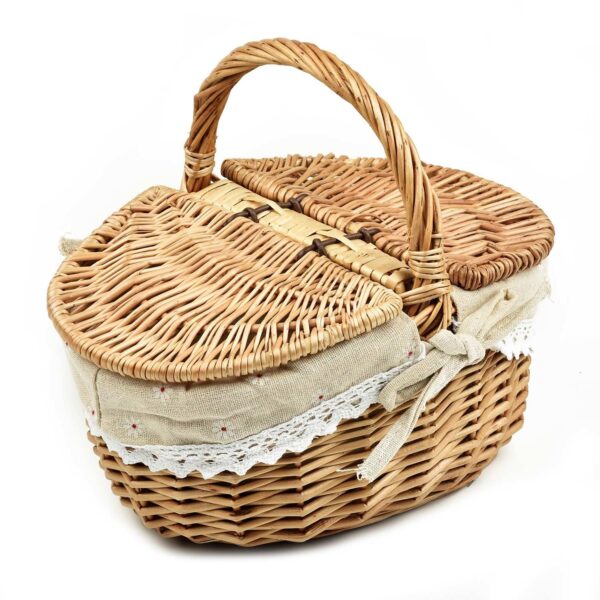 Panier en rotin tissé avec couvercle battant – Image 2