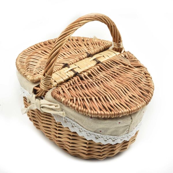 Panier en rotin tissé avec couvercle battant – Image 3