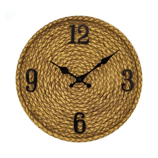 Horloge murale extérieure imitation rotin