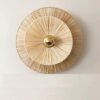 Applique murale LED en rotin style grande fleur