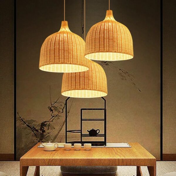 Abat Jour Effet Osier Style Lanterne Chinoise – Image 3