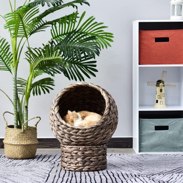 Arbre à chat tressé en rotin naturel – Image 2