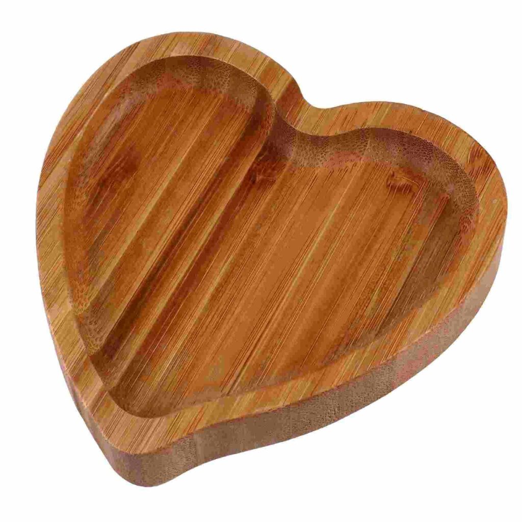 Assiette Bambou en Forme de Cœur