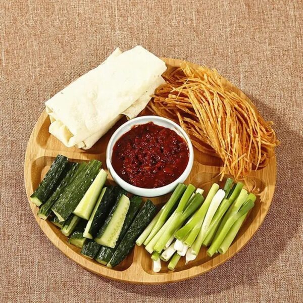Assiette Bambou Ronde avec Compartiments – Image 2