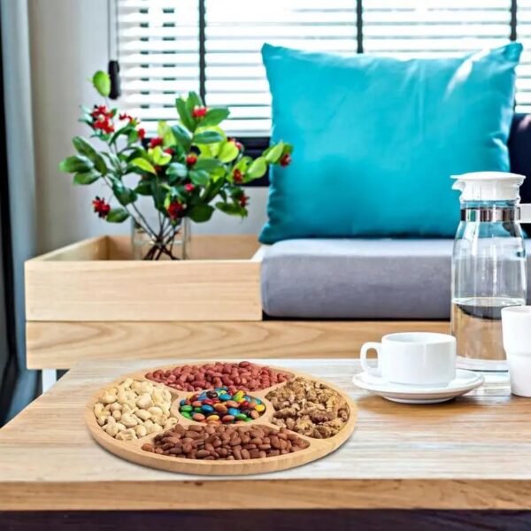 Assiette Bambou Ronde avec Compartiments – Image 3