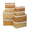 Boîte de rangement en rotin tissé avec couvercle – Image 5