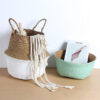 Cache pot en rotin et osier pour la maison – Image 4