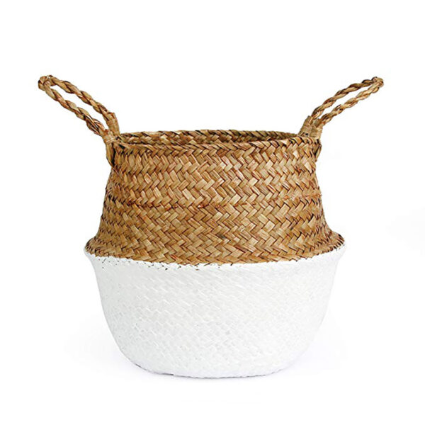 Cache pot en Rotin fait à la main style Boho – Image 3