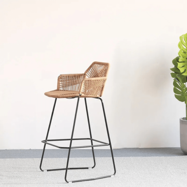 Chaise de Bar Rotin Style Nordique et Design