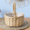 Corbeille en rotin beige avec anse – Image 4