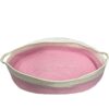 Couffin en rotin synthétique rose et blanc