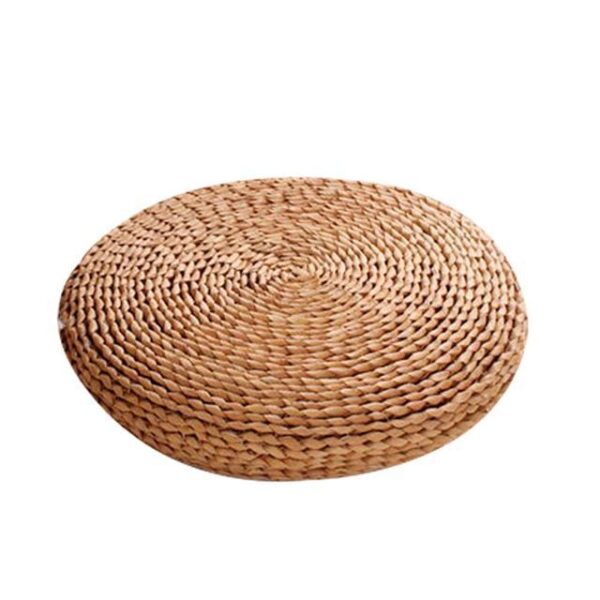 Coussin circulaire en rotin foncé – Image 2
