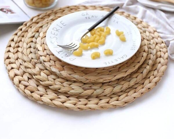 Dessous de plat rond en rotin tissé – Image 3