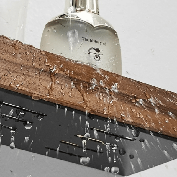 Étagère Bois Murale Flottante avec Aluminium – Image 3