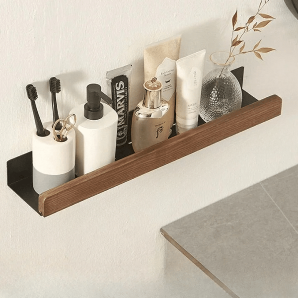 Étagère Bois Murale Flottante avec Aluminium
