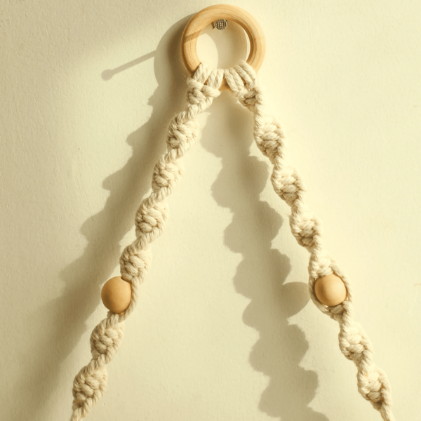 Étagère Bois à Suspendre de Style Bohème avec Macramé – Image 3