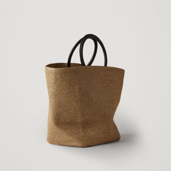 Grand sac à main en rotin tissé – Image 3