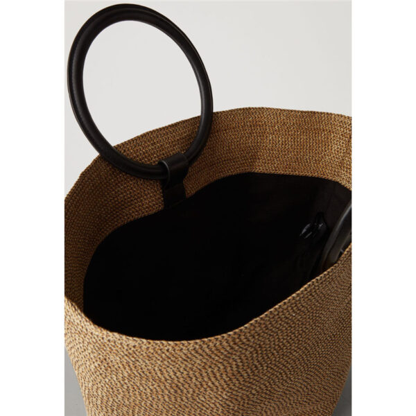 Grand sac à main en rotin tissé – Image 4