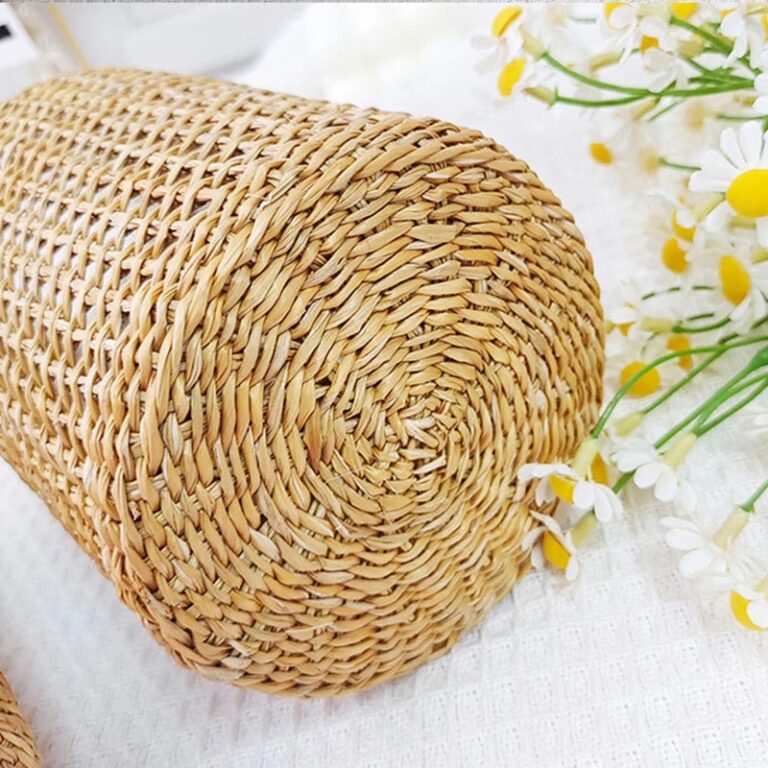 Vase Décoratif En Rotin Tressé – Fait Main – Laos – Hauteur 38 Cm