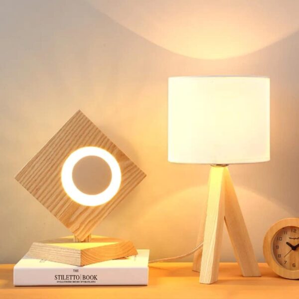 Lampe de Chevet Bois Décorative au Style Contemporain – Image 2