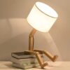 Lampe de Chevet Bois Originale en Forme de Robot