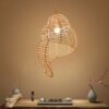 Lampe en rotin beige de conque style pastoral vintage – Image 3