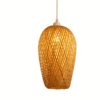 Lampe suspendue rustique en rotin forme grande tulipe