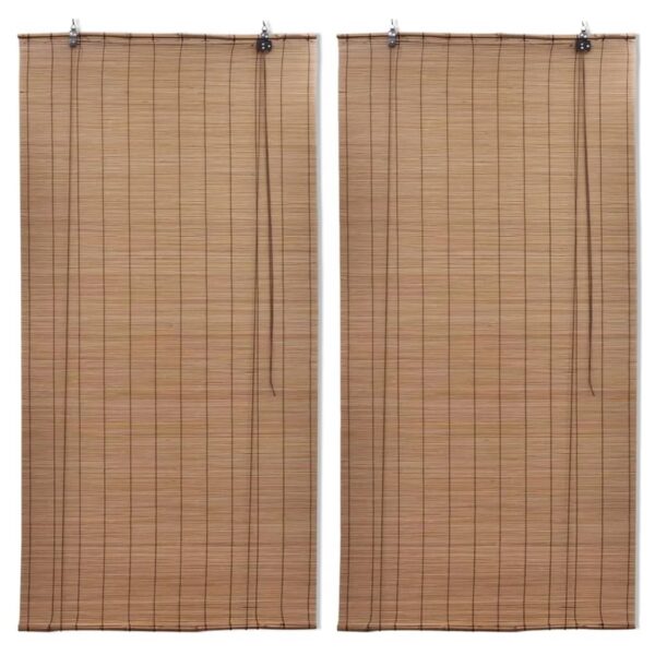 Lot de Deux Stores Bambou Occultants et Roulants