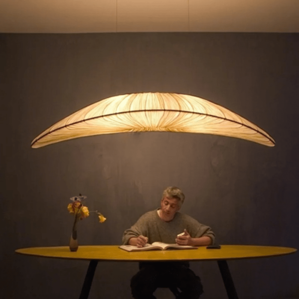 Luminaire Effet Paille Luxueux et Tricoté à la Main – Image 2