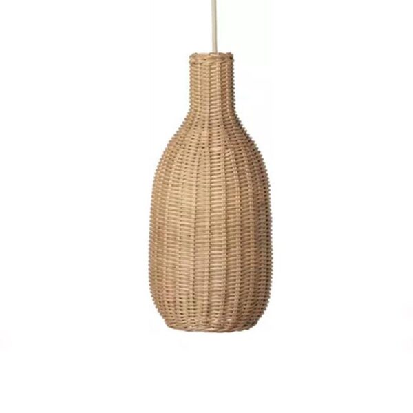 Luminaire pendant style village chinois, en rotin et osier naturel, ovale, fait à la main – Image 5
