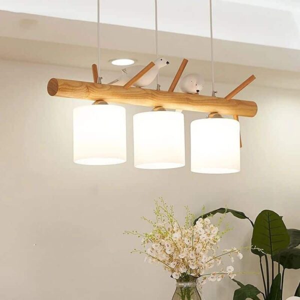 Lustre en Bois Créatif et Moderne
