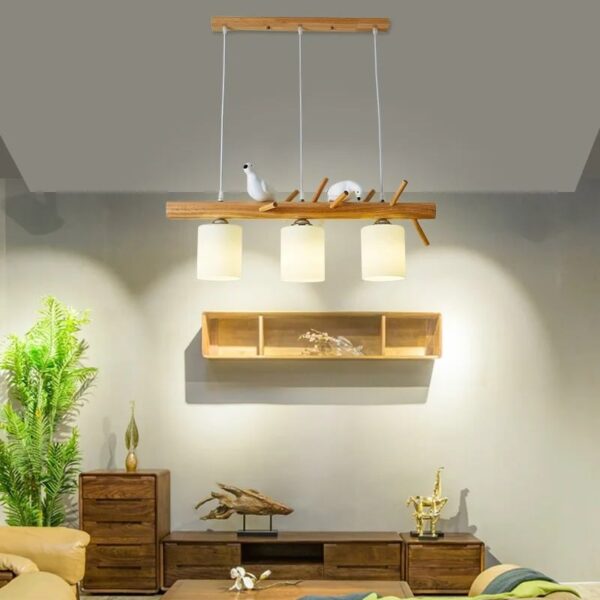 Lustre en Bois Créatif et Moderne – Image 2