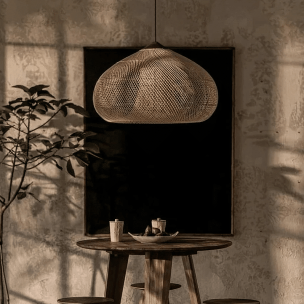 Lustre Effet Paille Tissé au Design Japonais