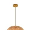 Lustre en rotin demi globe – Image 2