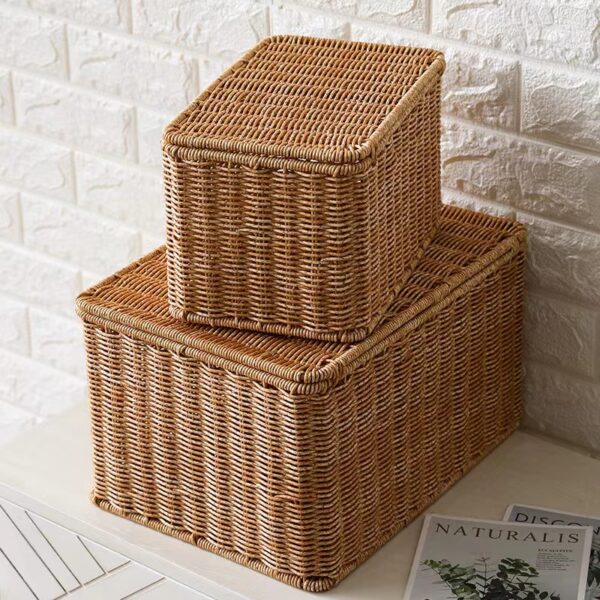 Malle en rotin naturel tissé – Image 2