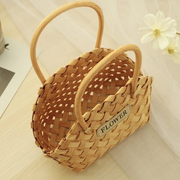 Mini panier à fleurs tissé – Image 2