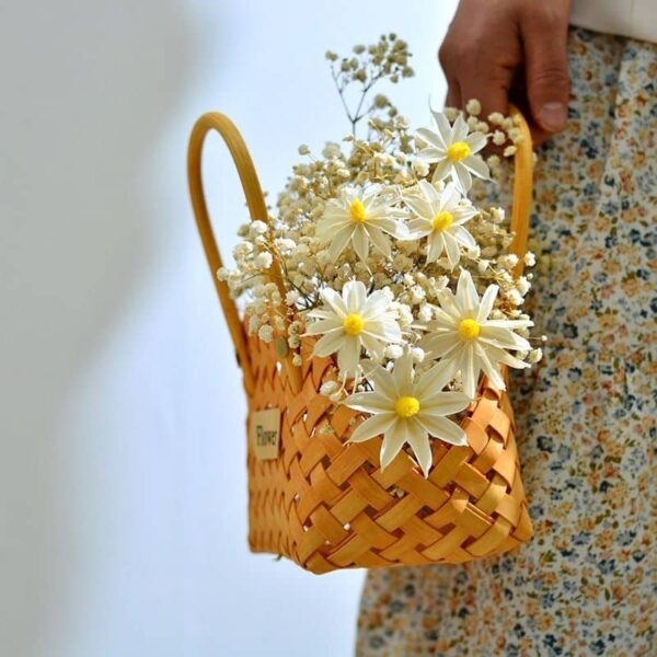 Mini panier à fleurs tissé – Image 4