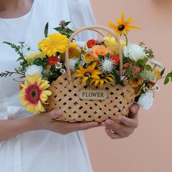 Mini panier à fleurs tissé – Image 5