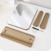 Miroir Bambou Rectangulaire et Rotatif avec Base – Image 2