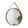 Miroir Bois Rond avec Bordure Épaisse