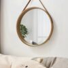 Miroir Bois Rond avec Bordure Épaisse – Image 3