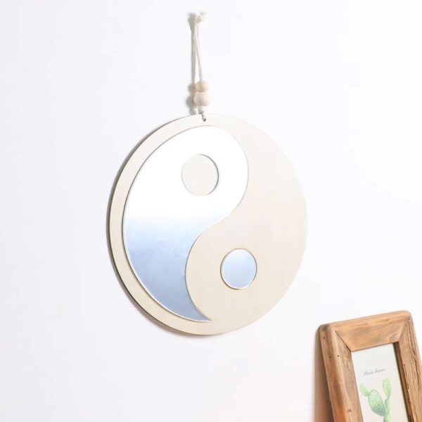 Miroir Bois à Suspendre en Forme de Yin et Yang – Image 3