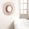Miroir fleur spirale en rotin – Image 2