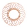 Miroir fleur spirale en rotin