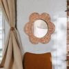 Miroir Rotin Mural en Forme de Fleur – Image 2