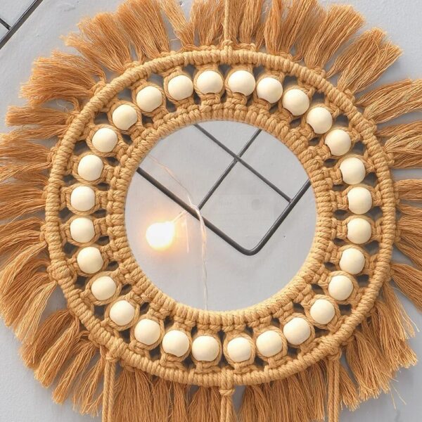 Miroir Rural en Macramé de Coton – Image 2