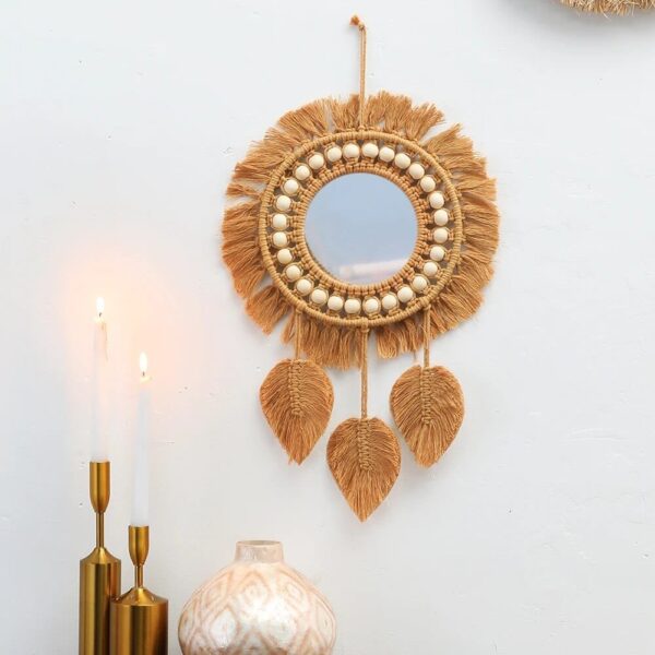 Miroir Rural en Macramé de Coton