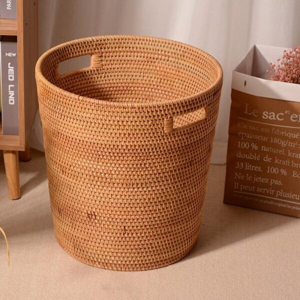 Panier à linge en rotin pour la maison – Image 6