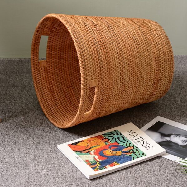Panier à linge en rotin pour la maison – Image 4